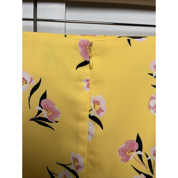 Ann Taylor Floral Lined Pencil Skirt Women's Size 14 Yellow Floral NWT - Picture 7 of 8